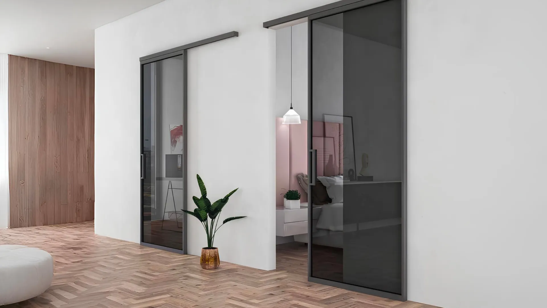 Porte interne in vetro e alluminio