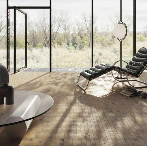 Parquet Natural Genius Trafic in Pino termotrattato di Listone Giordano