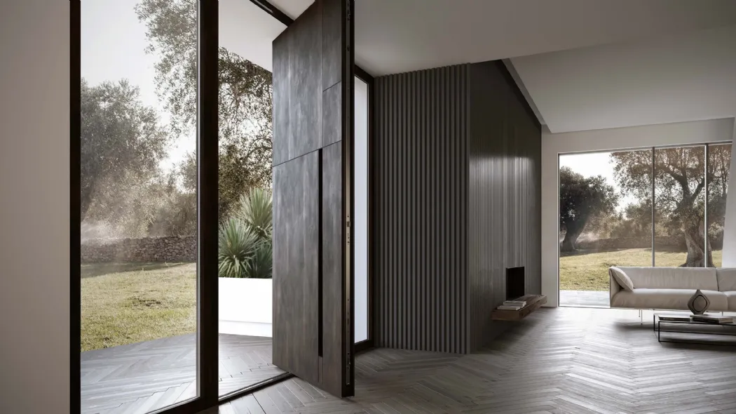Portoncino in alluminio con pannello in laminato One Off 01 di Nurith