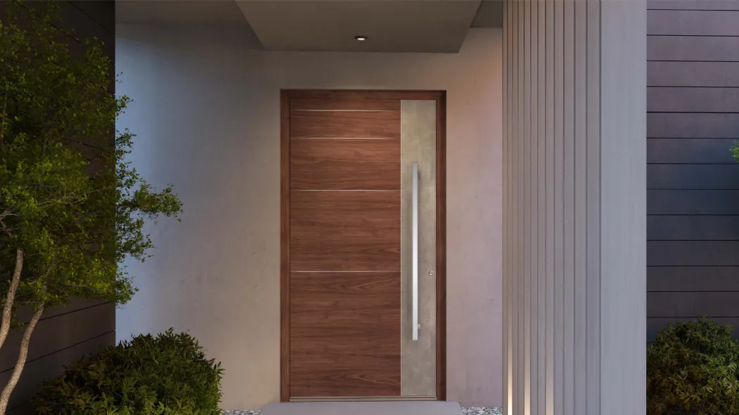 Portoncino in alluminio con pannello in laminato One Off 03 di Nurith