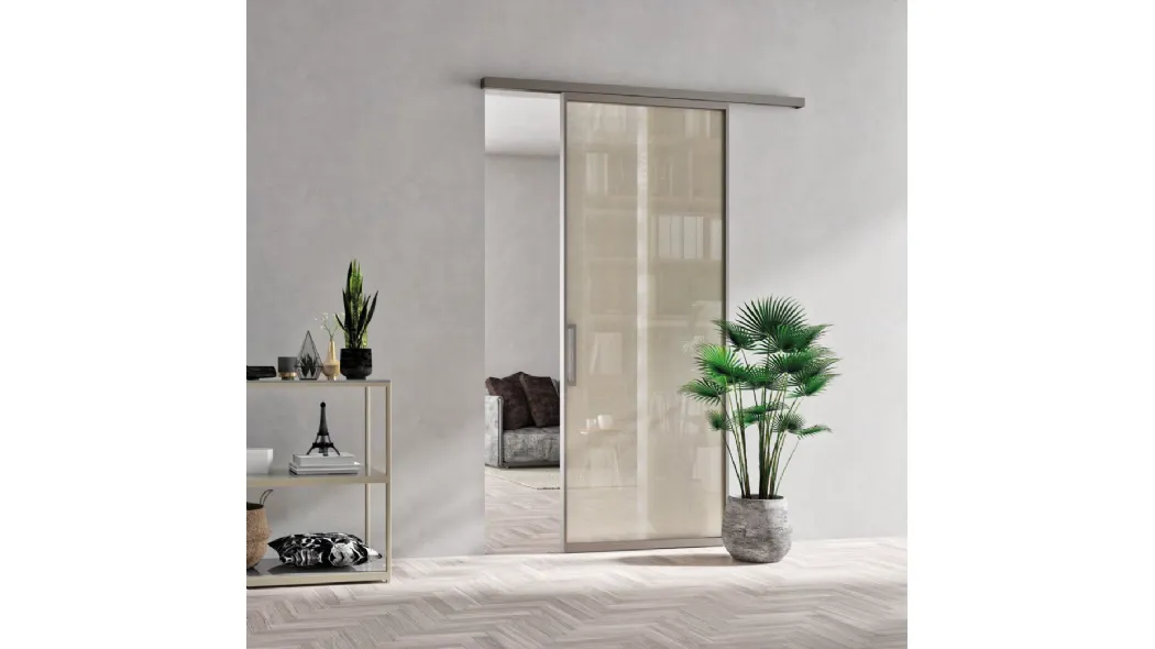 Porta interna Profile Vetro e Tessuto di Visioni